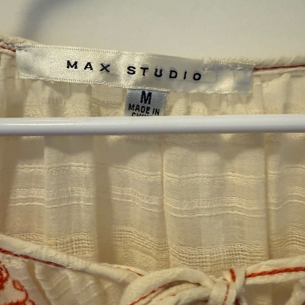 Max Studio Boho Peasant Top, Size M - Picture 4 of 5